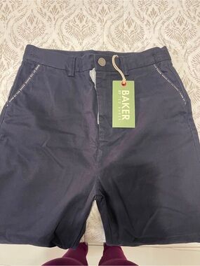 Ted Baker boys short Dark Navy Chinos with Subtle Trim
